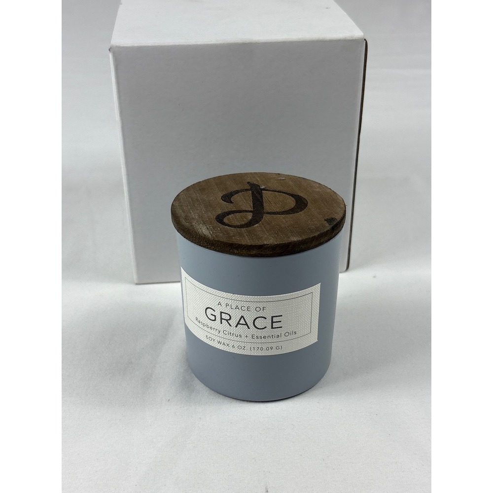 Mary & Martha A Place of Grace Raspberry Citrus Soy Wax Candle 6oz J2038 Blue